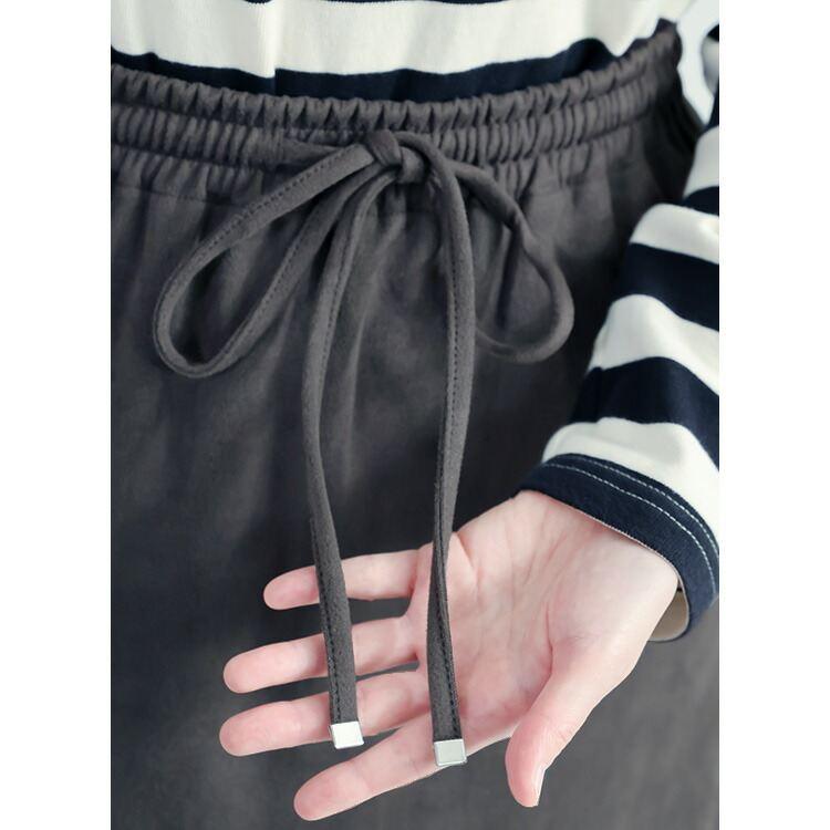 【送料無料】 ストレッチスエードナロースカート 4色 M L 洗える レディース スカート ナロースカート ペンシルスカート スエード調 体型カバー 春秋冬 |  | 10