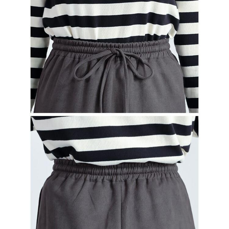 【送料無料】 ストレッチスエードナロースカート 4色 M L 洗える レディース スカート ナロースカート ペンシルスカート スエード調 体型カバー 春秋冬 |  | 13