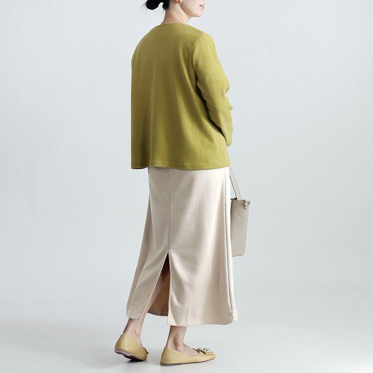 【送料無料】 ストレッチスエードナロースカート 4色 M L 洗える レディース スカート ナロースカート ペンシルスカート スエード調 体型カバー 春秋冬 |  | 06