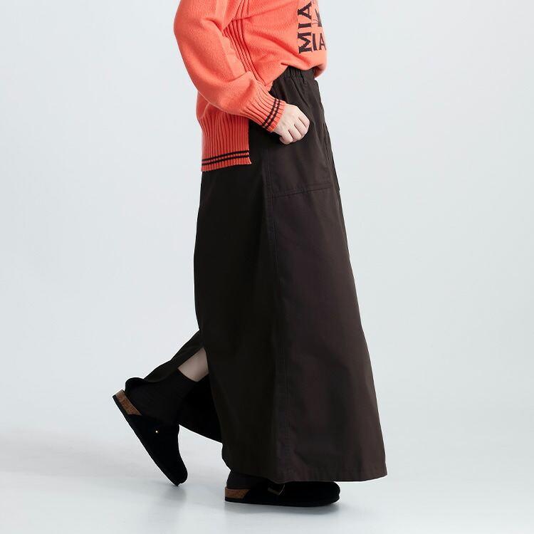 【準新作/送料無料】 ピーチ起毛ベイカースカート 4色 M L 洗える 10分丈 レディース ボトムス スカート 台形スカート ベイカースカート マキシ丈 ロング丈 冬 |  | 08