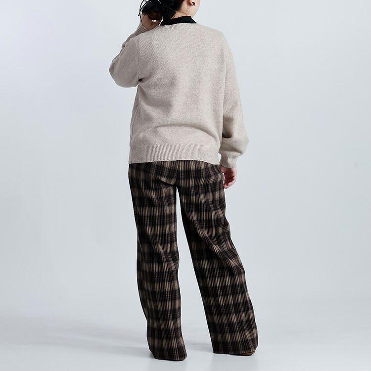 【準新作/送料無料】 ダイヤ柄パール付きニット 3色 M L 洗える 長袖 レディース トップス ニット プルオーバー クルーネック ぽわん袖 ダイヤ柄 パール 春秋冬 |  | 09