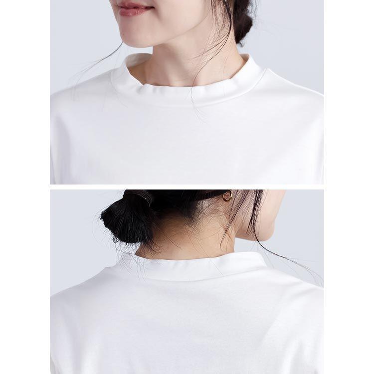 【送料無料/日本製】 COOLシルケットコットンTシャツ 6色 M L 洗える 5分丈袖 接触冷感 レディース トップス Tシャツ カットソー スムース 綿100% 夏 |  | 15