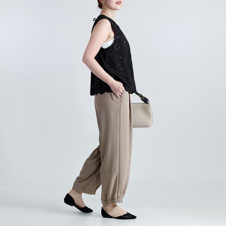 【送料無料】 刺繍使いベスト 3色 M L 洗える 綿100% レディース トップス ベスト ブラウス ノースリーブ コットン100％ レイヤード 刺しゅう 春夏 |  | 12