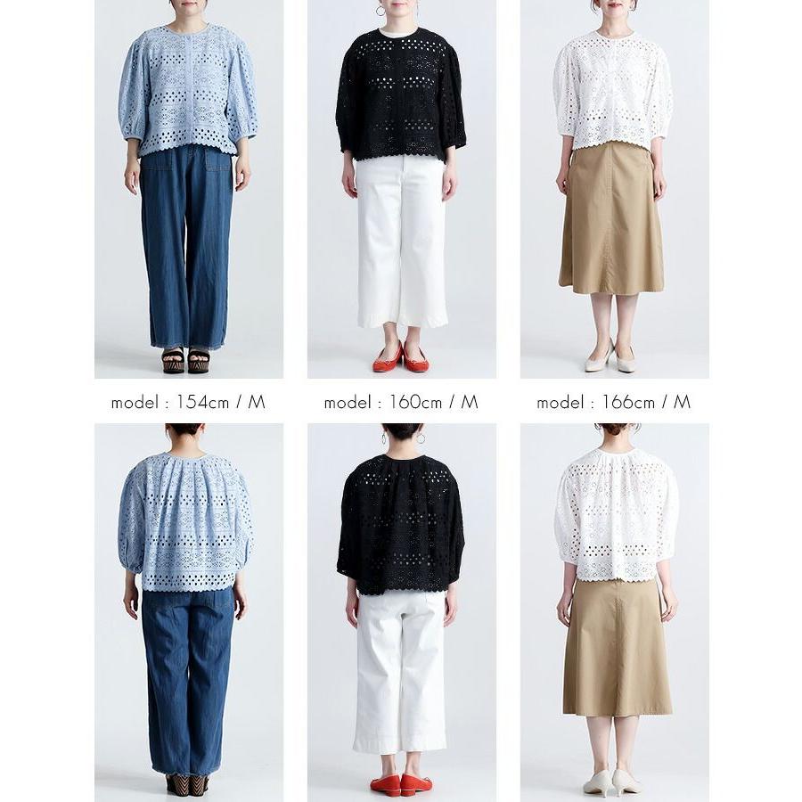 【送料無料/再入荷】 シフリー刺繍ジャケット 3色 M L 洗える 7分袖 レディース アウター ジャケット トップス ブラウス レース 刺繍 ぽわん袖 体型カバー 綿 夏 |  | 20