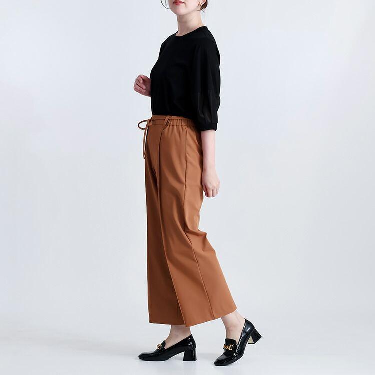 【送料無料】 ぽわん袖シルケットコットンチュニック 5色 M L 洗える 接触冷感 7分袖 レディース トップス チュニック ラウンドネック |  | 14