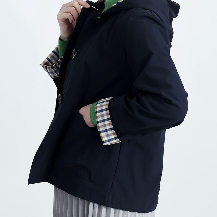 【送料無料】 フーディージャケット 2色 M L 軽量 洗える 長袖 楽ちん レディース アウター ジャケット フーディー ライトアウター 羽織 チェック柄 春秋冬 |  | 10