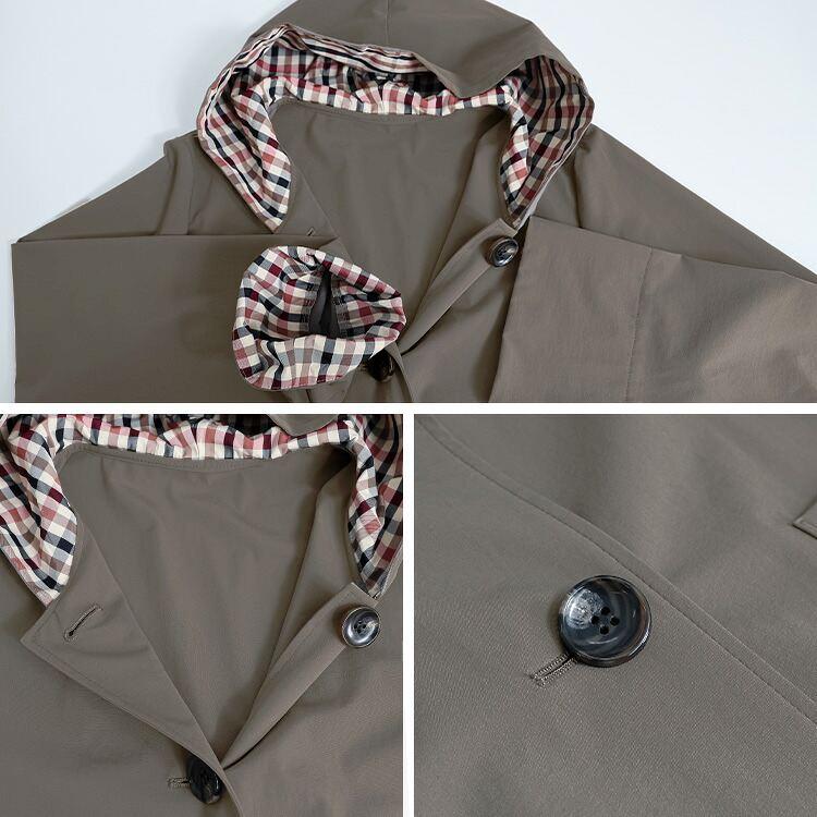 【送料無料】 フーディージャケット 2色 M L 軽量 洗える 長袖 楽ちん レディース アウター ジャケット フーディー ライトアウター 羽織 チェック柄 春秋冬 |  | 13