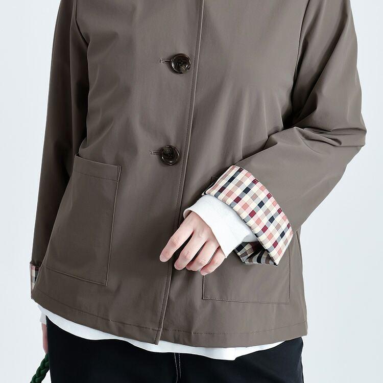 【送料無料】 フーディージャケット 2色 M L 軽量 洗える 長袖 楽ちん レディース アウター ジャケット フーディー ライトアウター 羽織 チェック柄 春秋冬 |  | 07