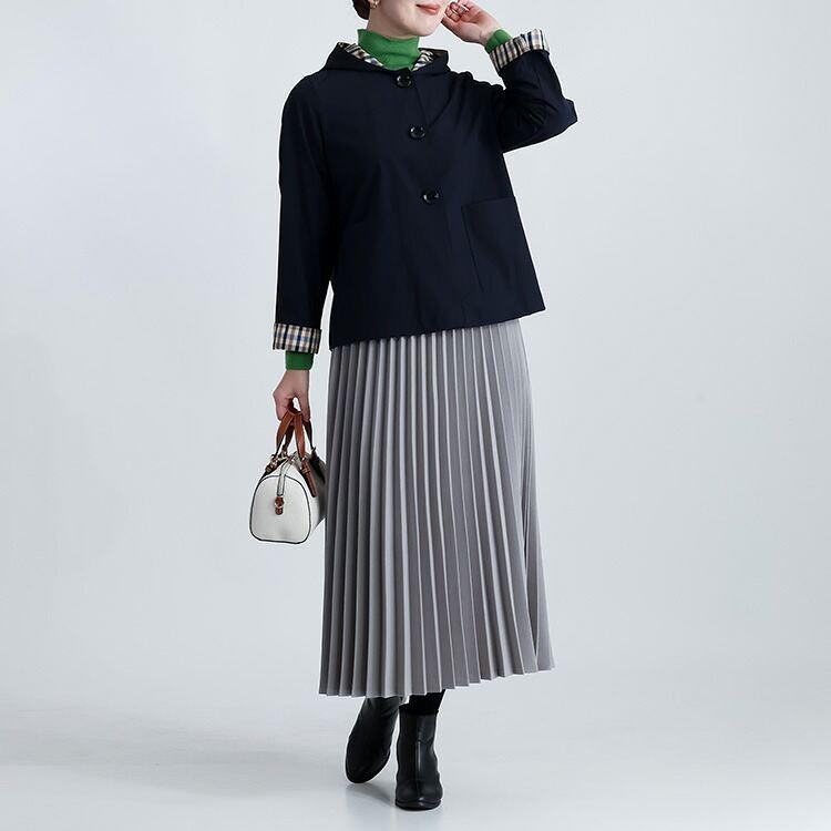 【送料無料】 フーディージャケット 2色 M L 軽量 洗える 長袖 楽ちん レディース アウター ジャケット フーディー ライトアウター 羽織 チェック柄 春秋冬 |  | 09