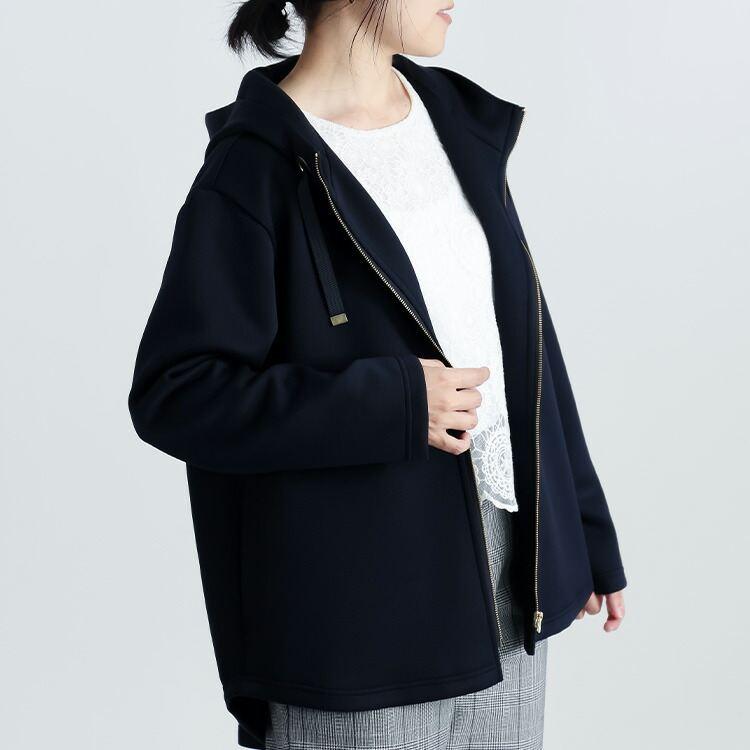 【新作】【送料無料】 フーディーストレッチツイルパーカー 3色 M-LL 洗える 防シワ 長袖 レディース アウター ジャケット パーカー フード付き |  | 12