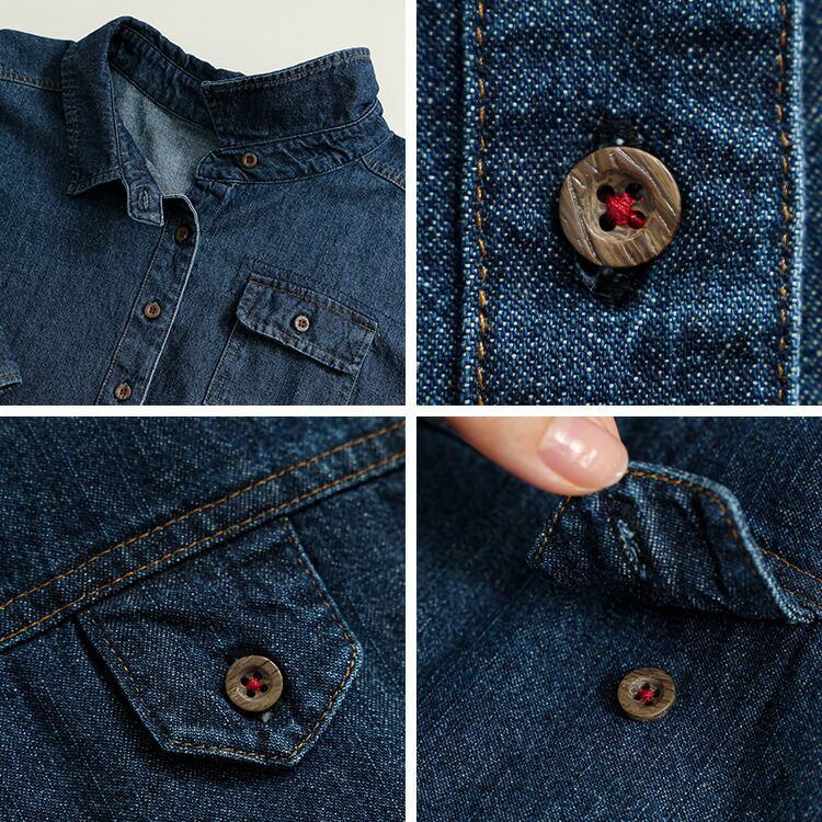 【送料無料】 デニムジャケット 2色 M-L 洗える 長袖 レディース アウター デニム ジャケット Gジャン 羽織 端境期 気温差 大人きれい シャツ衿 春秋 |  | 14