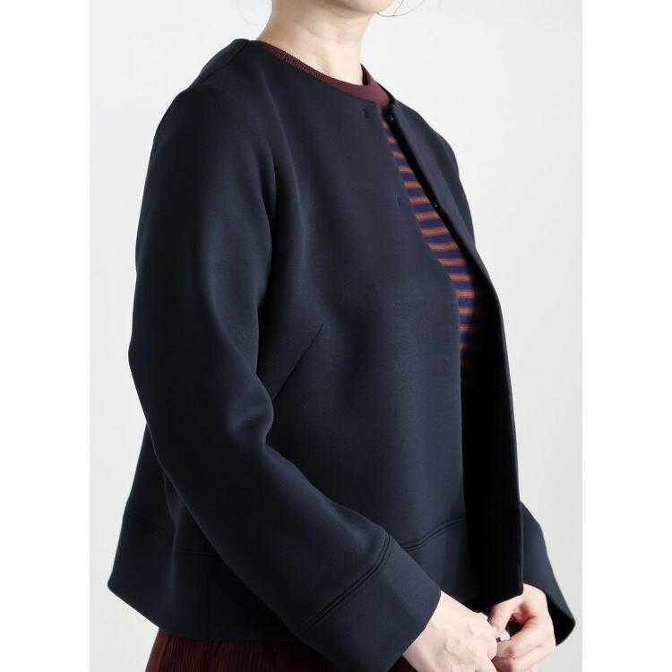 【新作】【送料無料】 ダンボールニットジャケット 3色 M L 洗える 長袖 レディース アウター ジャケット ノーカラージャケット ダンボールニット 体型カバー |  | 12