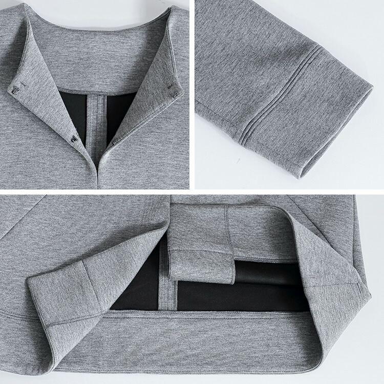 【新作】【送料無料】 ダンボールニットジャケット 3色 M L 洗える 長袖 レディース アウター ジャケット ノーカラージャケット ダンボールニット 体型カバー |  | 14