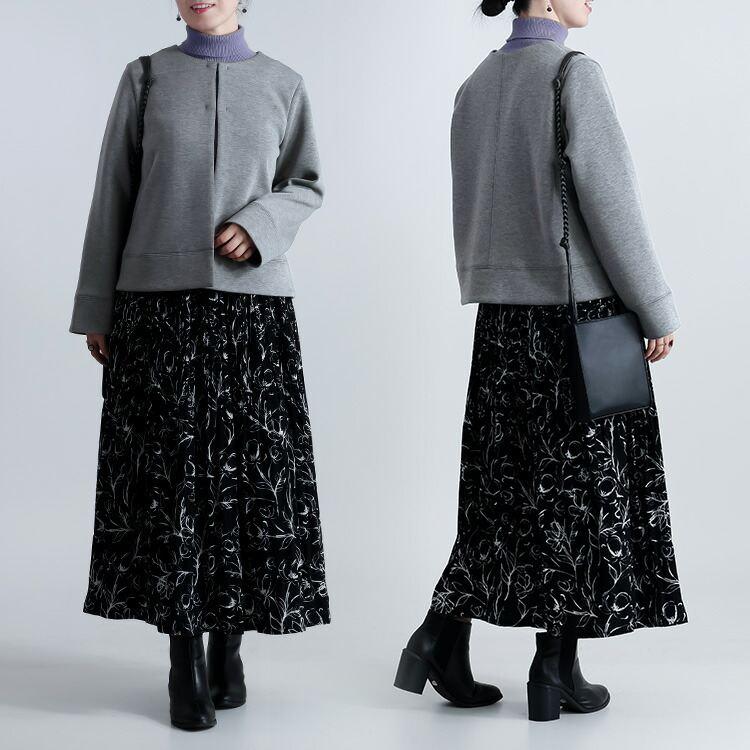 【新作】【送料無料】 ダンボールニットジャケット 3色 M L 洗える 長袖 レディース アウター ジャケット ノーカラージャケット ダンボールニット 体型カバー |  | 08