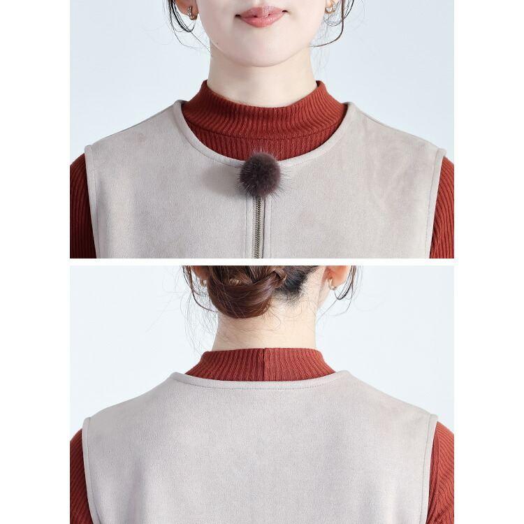 【準新作/送料無料】 ストレッチスエードベスト 4色 M L 洗える レディース トップス ベスト ノースリーブ 微起毛 スエード調 重ね着 レイヤード 春秋冬 |  | 13