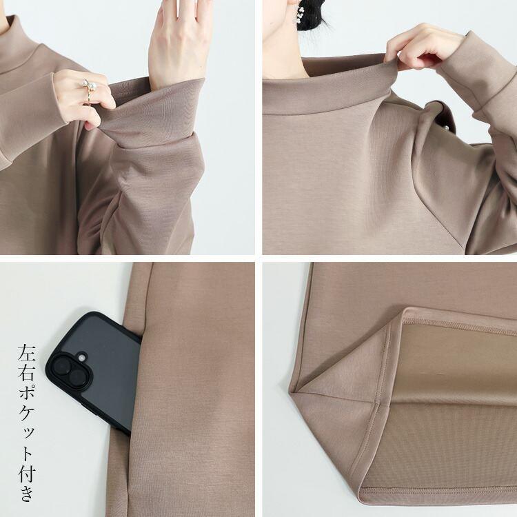 【準新作/送料無料】 ファーベスト×パール使いコンビワンピース M L 長袖 レディース トップス ワンピース ロングワンピース ハイネック 2点セット 春秋冬 |  | 16