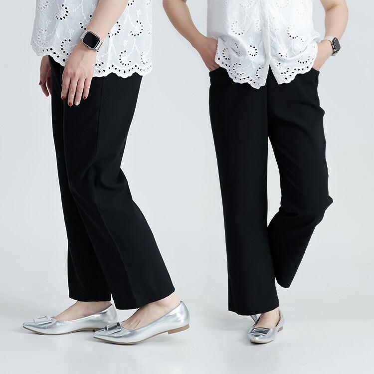 【送料無料/日本製】 リフラクスセミワイドパンツ 3色 M-3L 洗える アンクル丈 レディース ボトムス パンツ セミワイドパンツ 股上深め 楽ちん 春夏 |  | 12