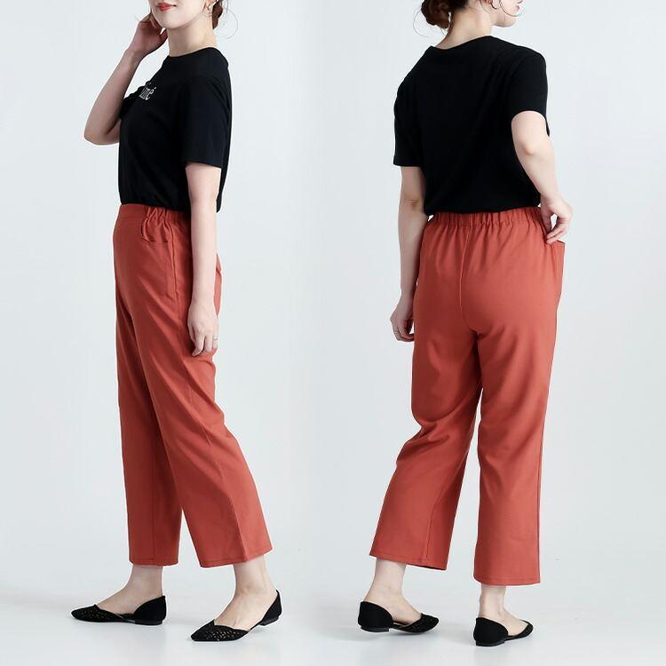 【送料無料/日本製】 リフラクスセミワイドパンツ 3色 M-3L 洗える アンクル丈 レディース ボトムス パンツ セミワイドパンツ 股上深め 楽ちん 春夏 |  | 09