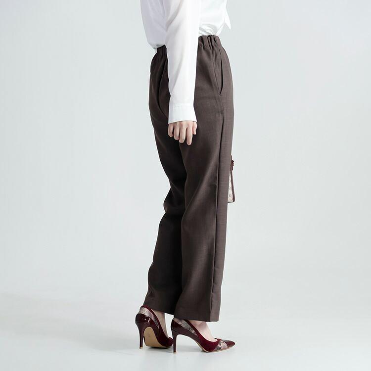 【送料無料】日本製リラックスパンツ 4色 M-3L 洗える 10分丈 レディース ボトムス パンツ ストレートパンツ リラックスパンツ 国産 股上深め 春夏秋冬 |  | 06