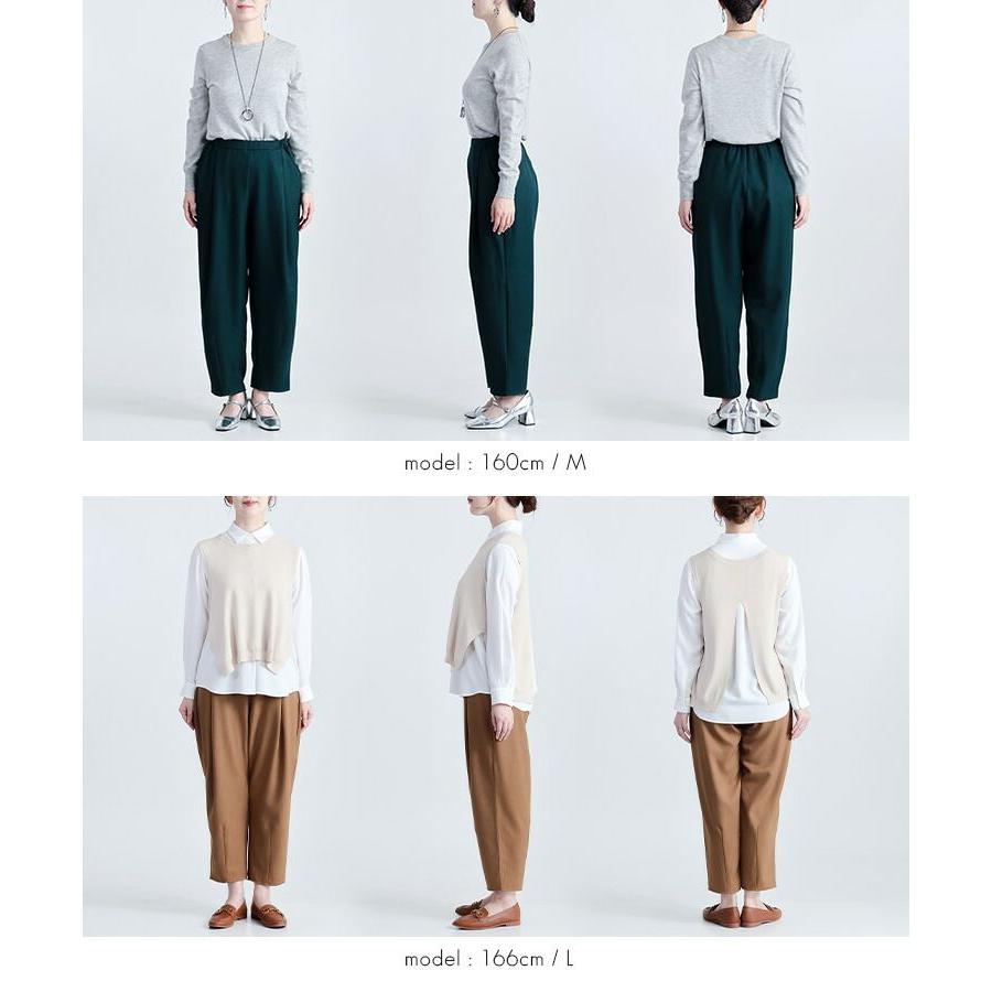 【送料無料】ウール調コクーンパンツ 5色 M-LL 洗える アンクル丈 レディース ボトムス パンツ コクーンパンツ ウエストゴム 股上深め ウール調 春秋冬 |  | 16