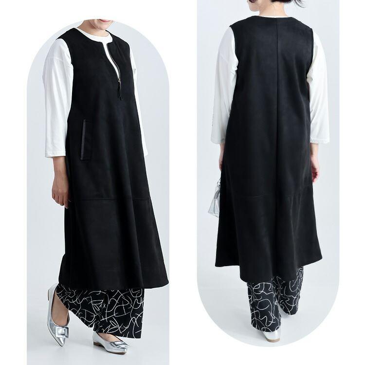 【準新作/送料無料】 ストレッチスエードジャンパースカート 2色 M L 洗える レディース トップス ボトムス ジャンパースカート ワンピース 体型カバー 春秋冬 |  | 10