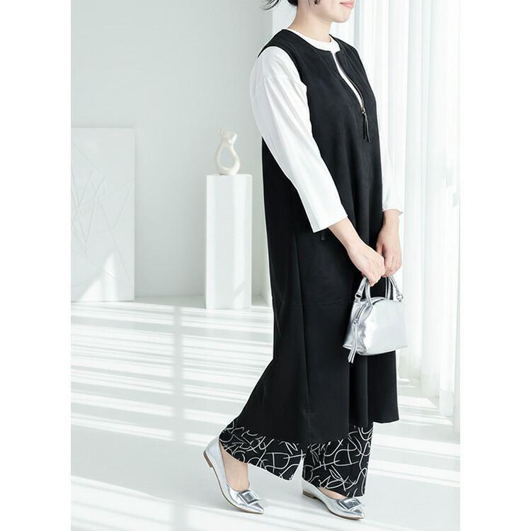 【準新作/送料無料】 ストレッチスエードジャンパースカート 2色 M L 洗える レディース トップス ボトムス ジャンパースカート ワンピース 体型カバー 春秋冬 |  | 12