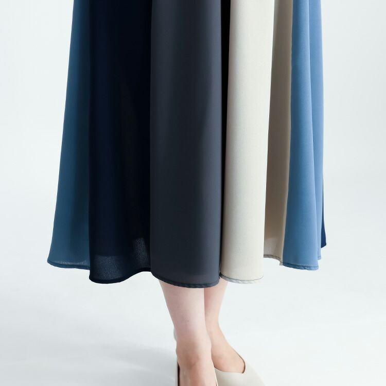 【送料無料】 レイヤード風ワンピース 3色 M L 洗える 長袖 レディース トップス ワンピース Aライン 重ね着風 無地 バイカラー 体型カバー 春秋 |  | 11