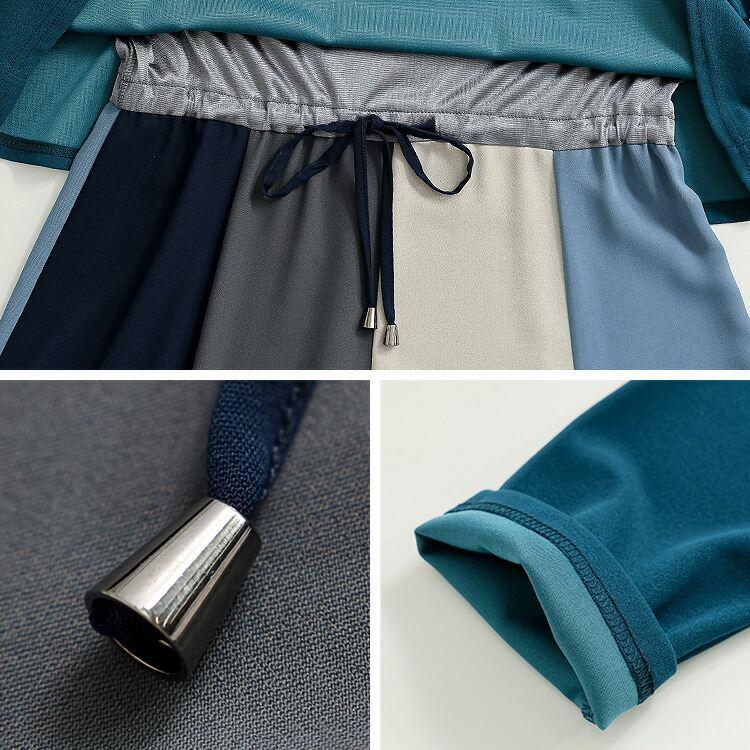 【送料無料】 レイヤード風ワンピース 3色 M L 洗える 長袖 レディース トップス ワンピース Aライン 重ね着風 無地 バイカラー 体型カバー 春秋 |  | 16