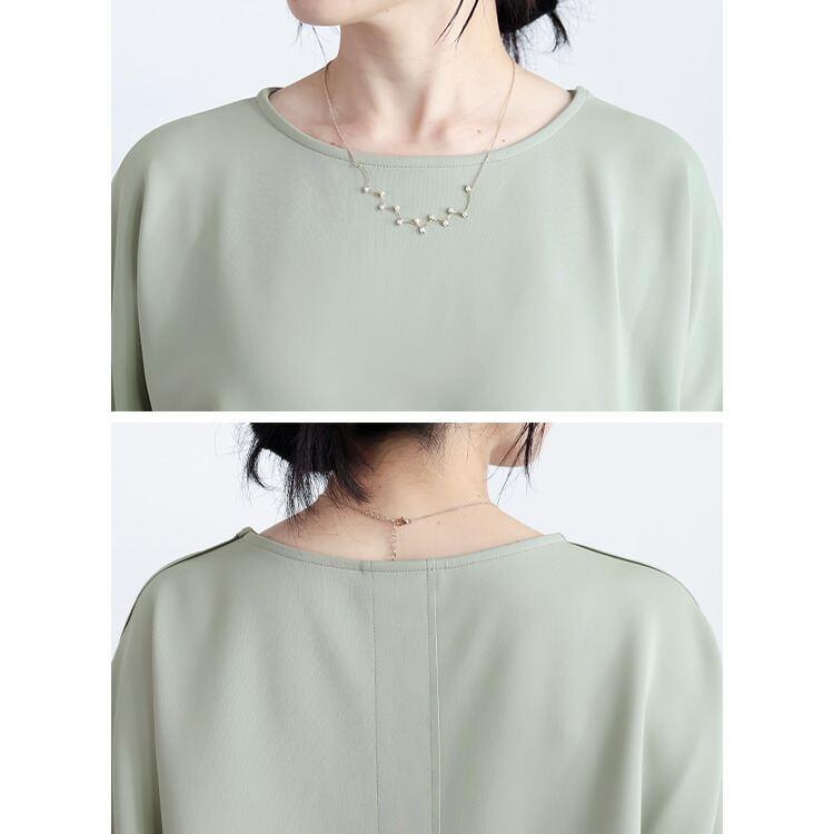 【送料無料/日本製】ドルマンプルオーバー 3色 M-L 6分袖 洗える レディース トップス チュニック ダンボールニット ストレッチ 楽ちん 体型カバー 春秋 |  | 13