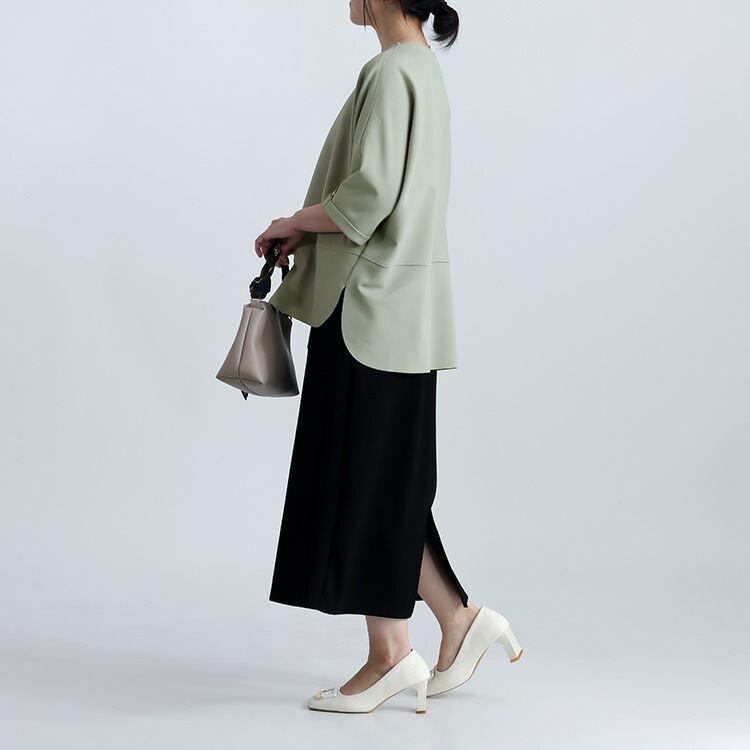 【準新作/日本製】【送料無料】 ドルマンプルオーバー 3色 M-L 6分袖 洗える レディース トップス チュニック ドルマン袖 ダンボールニット ストレッチ 春秋冬 |  | 09