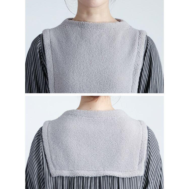 【新作】【送料無料】 ボア使いストライプチュニック 2色 M-L 洗える レディース トップス チュニック 長袖 ボトルネック ラウンドスリットヘム ふわふわ |  | 12