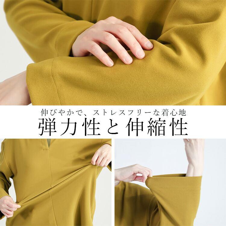 【新作】【送料無料】ピーチ起毛チュニック 4色 M L 洗える 長袖 レディース トップス チュニック カットソー 微起毛 |  | 03