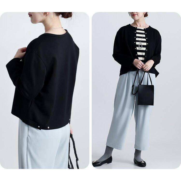 【送料無料】 ダンボールニットカーディガン 4色 M L 洗える 長袖 レディース トップス カーディガン クルーネック 体型カバー シワになりにくい 春秋冬 |  | 13