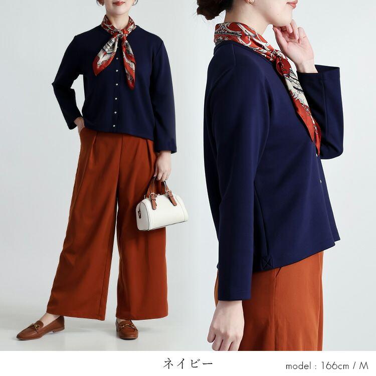 【登場】【送料無料/再入荷】 ダンボールニットカーディガン 6色 M L 洗える 長袖 レディース トップス カーディガン クルーネック 体型カバー ドット釦 楽ちん |  | 14