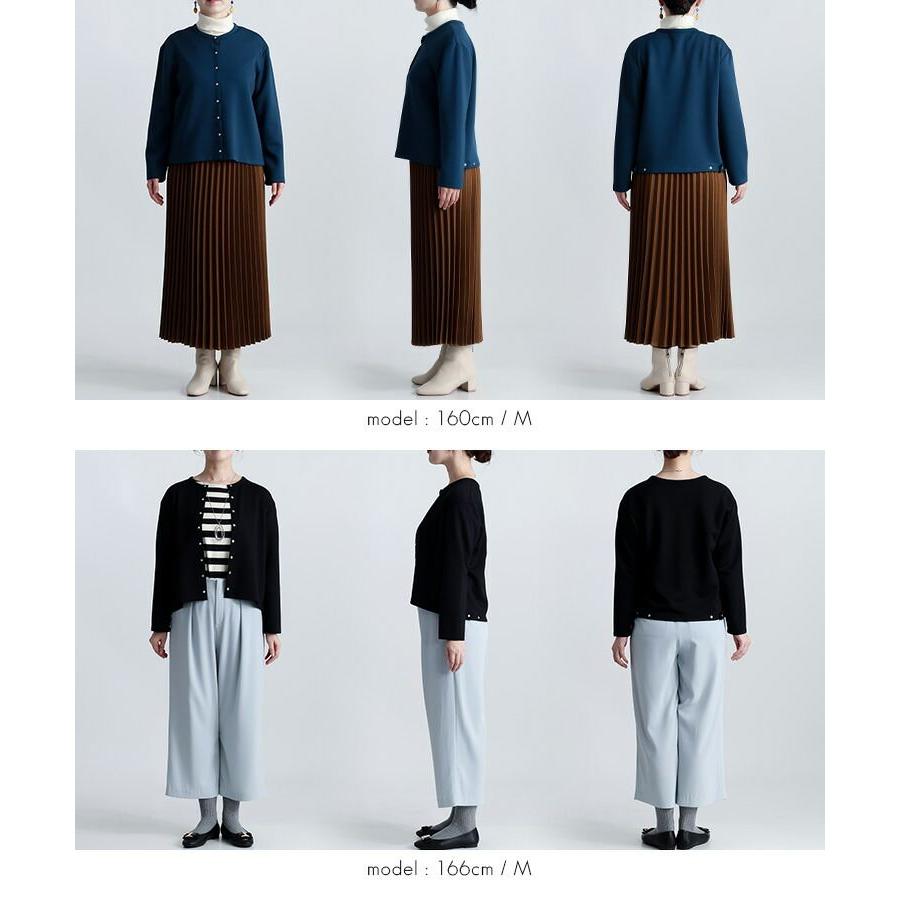 【送料無料】 ダンボールニットカーディガン 4色 M L 洗える 長袖 レディース トップス カーディガン クルーネック 体型カバー シワになりにくい 春秋冬 |  | 16