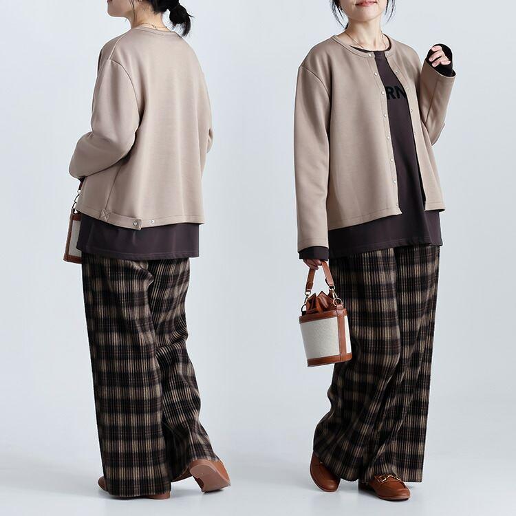 【登場】【送料無料/再入荷】 ダンボールニットカーディガン 6色 M L 洗える 長袖 レディース トップス カーディガン クルーネック 体型カバー ドット釦 楽ちん |  | 07