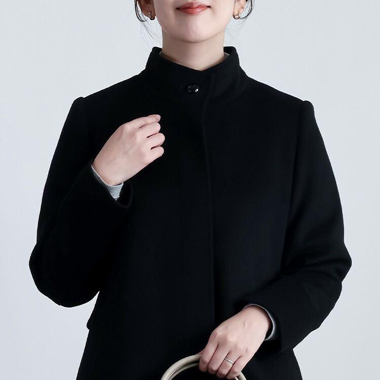 【新作】【送料無料】 カシミヤウールコート M-3L 長袖 レディース アウター ロング コート フォーマルコート スタンドカラー 体型カバー カシミヤ ウール |  | 11