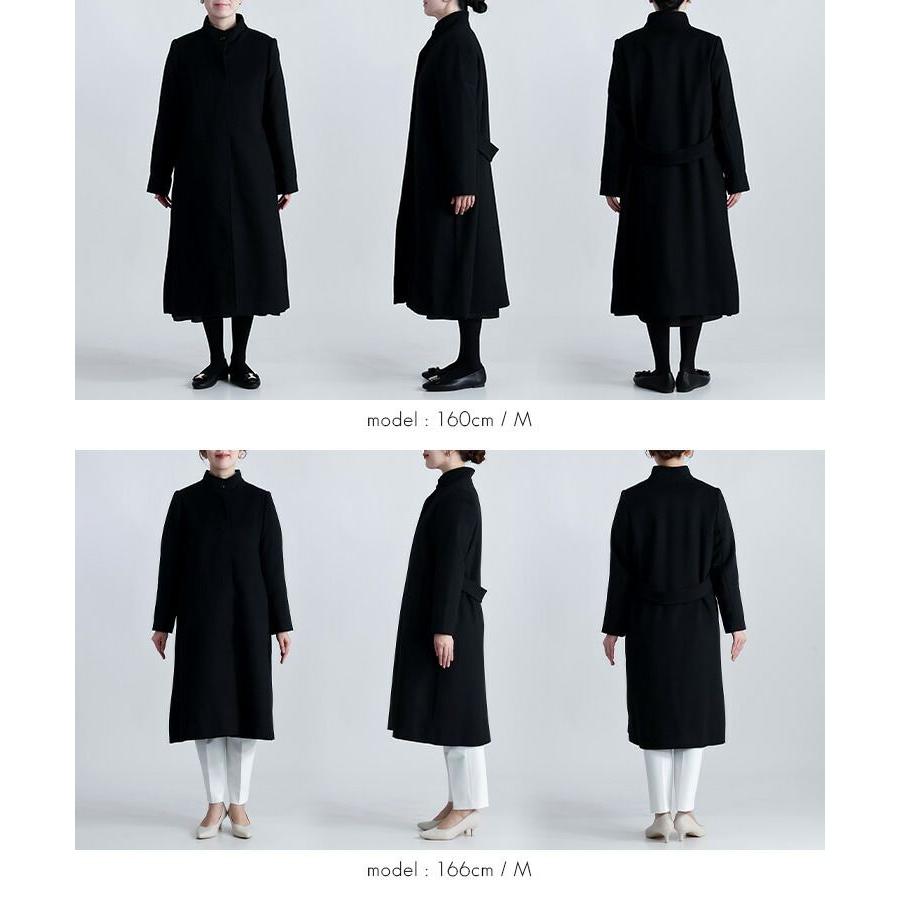 【準新作】【送料無料】 カシミヤウールコート M-3L 長袖 レディース アウター ロング コート フォーマルコート スタンドカラー カシミヤ ウール アンゴラ 黒 |  | 16