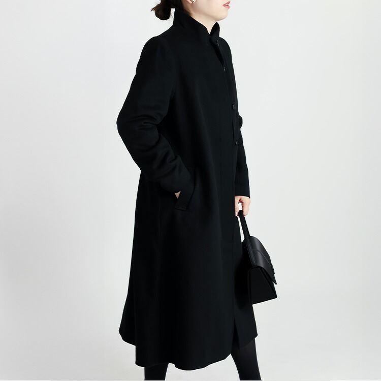 【新作】【送料無料】 カシミヤウールコート M-3L 長袖 レディース アウター ロング コート フォーマルコート スタンドカラー 体型カバー カシミヤ ウール |  | 07