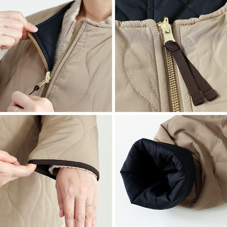 【新作】【送料無料】キルティングリバーシブル中綿コート 2色 M-LL リバーシブル 中わた 長袖 2way レディース アウター |  | 13