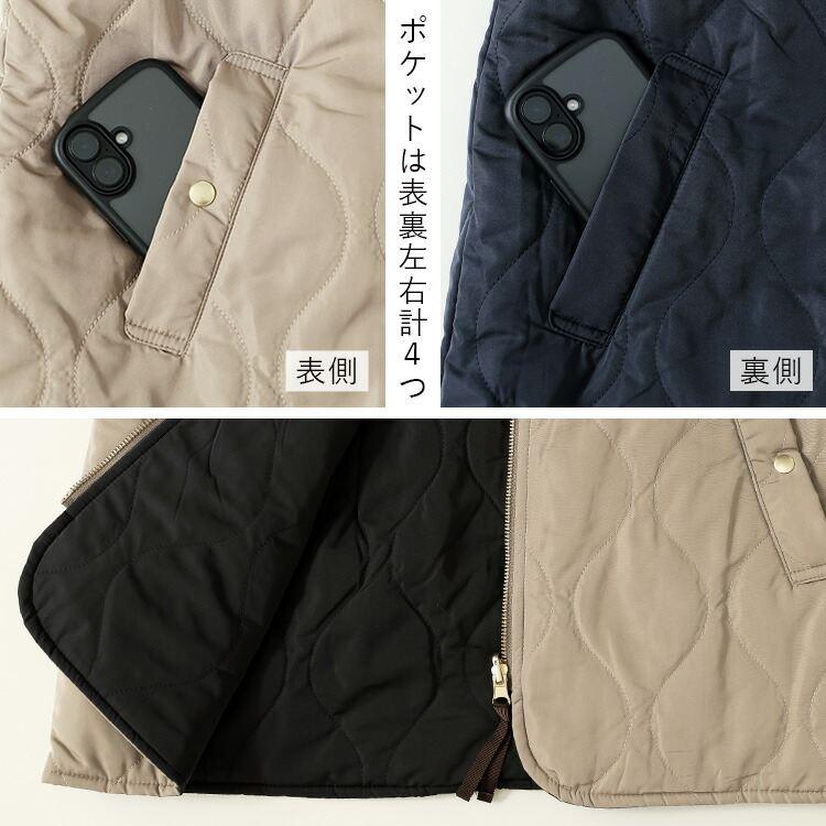 【新作】【送料無料】キルティングリバーシブル中綿コート 2色 M-LL リバーシブル 中わた 長袖 2way レディース アウター |  | 14
