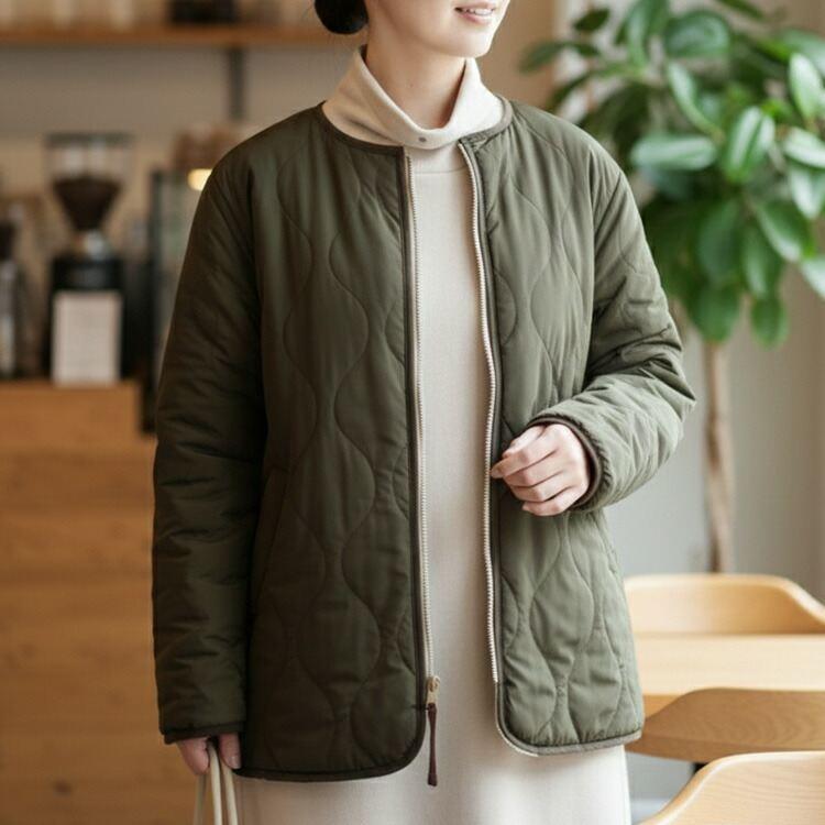 【新作】【送料無料】キルティングリバーシブル中綿コート 2色 M-LL リバーシブル 中わた 長袖 2way レディース アウター |  | 06