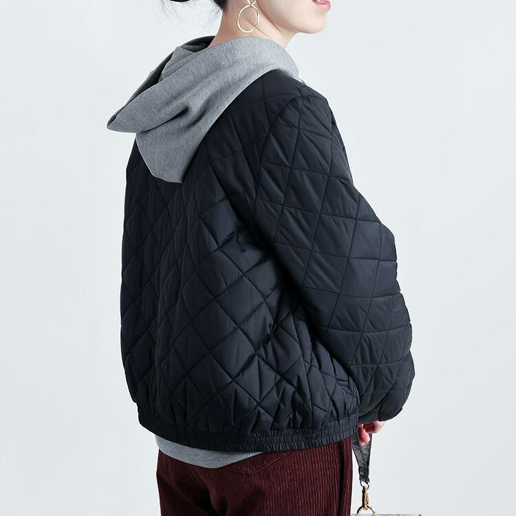 【新作】【送料無料】 裾フリル使い中綿ジャケット(フリル取外し可) 3色 M L 洗える 中綿 長袖 レディース アウター ジャケット コート ブルゾン 中わた |  | 11