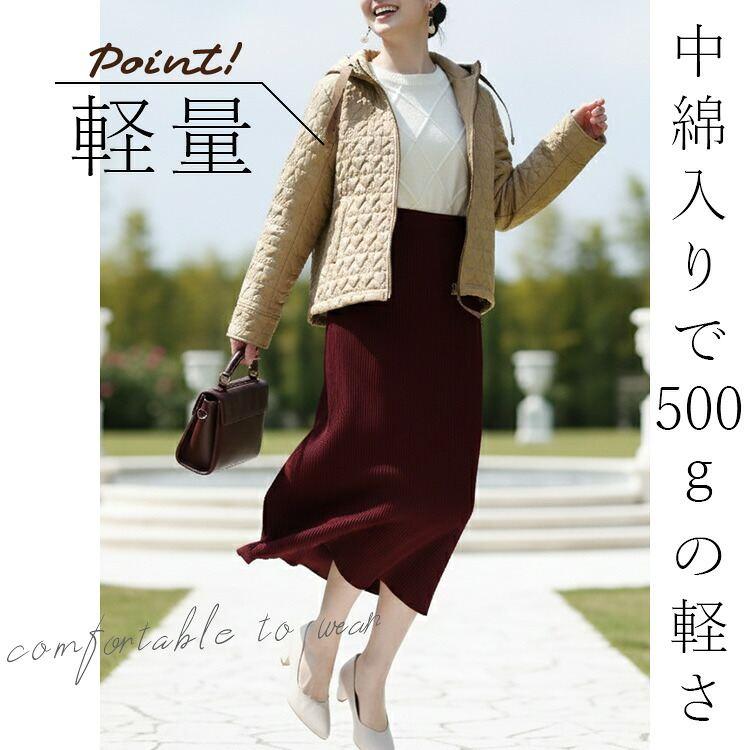 【新作】【送料無料】 ハート柄キルト中綿ジャケット 3色 M L 長袖 レディース アウター ジャケット コート フーディー フード付き ハート柄 体型カバー 中綿 |  | 04