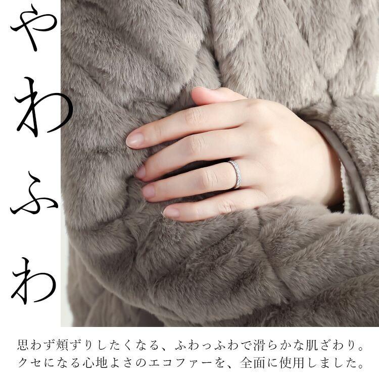 【新作】【送料無料】リバーシブル中綿キルトファージャケット 3色 M L 長袖 2way レディース アウター コート |  | 02