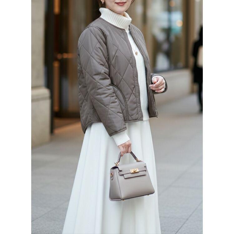 【新作】【送料無料】リバーシブル中綿キルトファージャケット 3色 M L 長袖 2way レディース アウター コート |  | 08