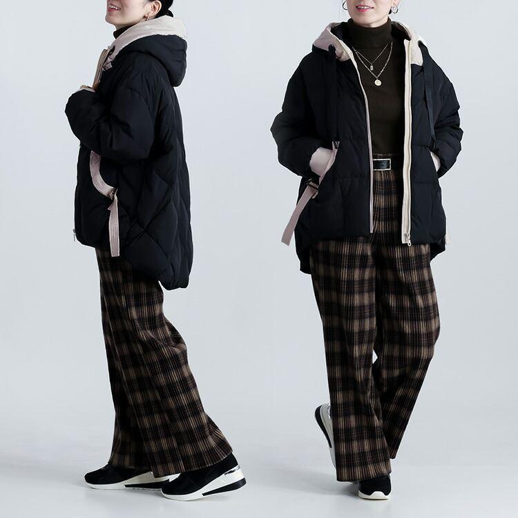 【新作】【送料無料】コクーンダウンコート 2色 M L 長袖 レディース アウター ジャケット コート ブルゾン ミリタリー |  | 12