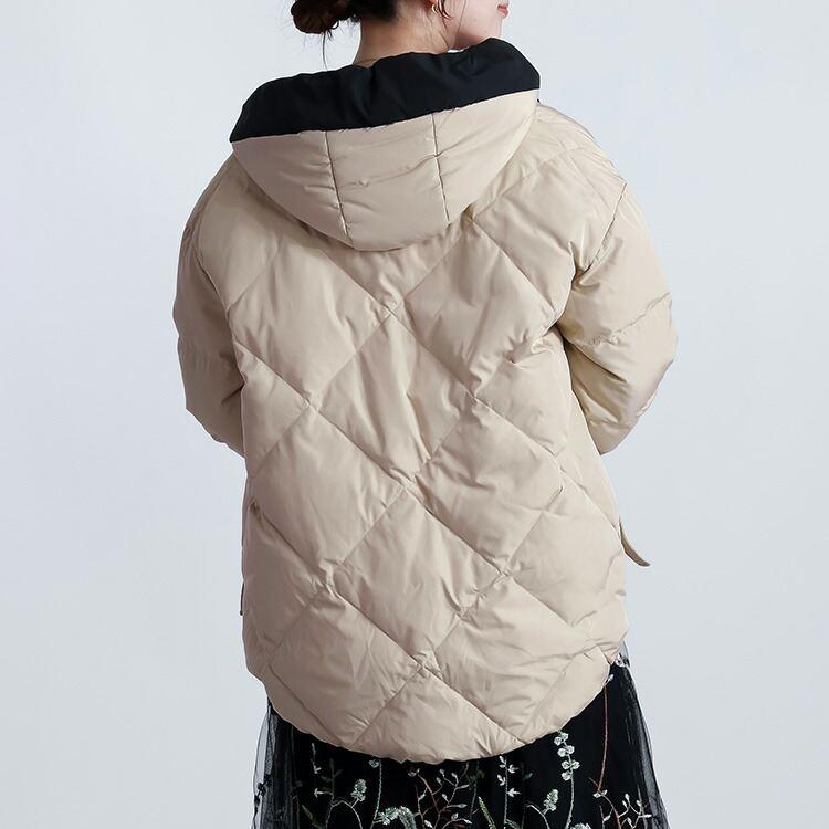 【新作】【送料無料】コクーンダウンコート 2色 M L 長袖 レディース アウター ジャケット コート ブルゾン ミリタリー |  | 06