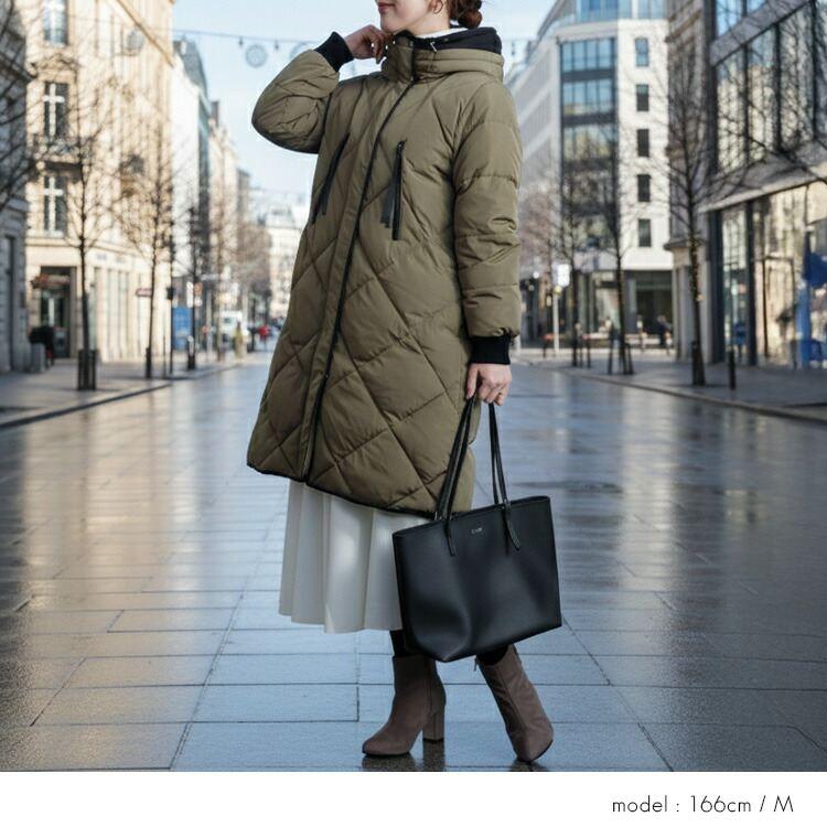 【新作】【送料無料】スタイリッシュダウンコート M-LL 長袖 レディース アウター コート ダウンコート ロングコート |  | 10