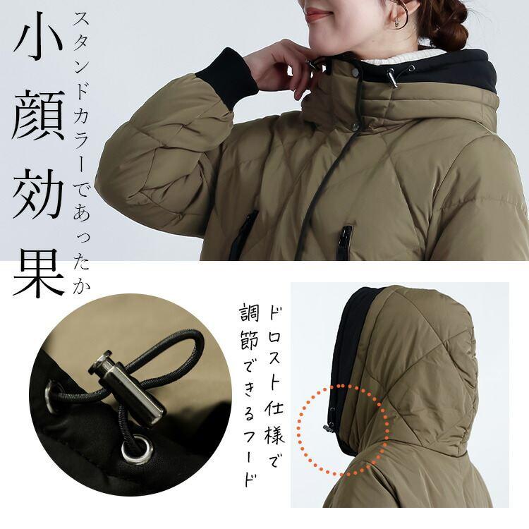 【新作】【送料無料】スタイリッシュダウンコート M-LL 長袖 レディース アウター コート ダウンコート ロングコート |  | 04